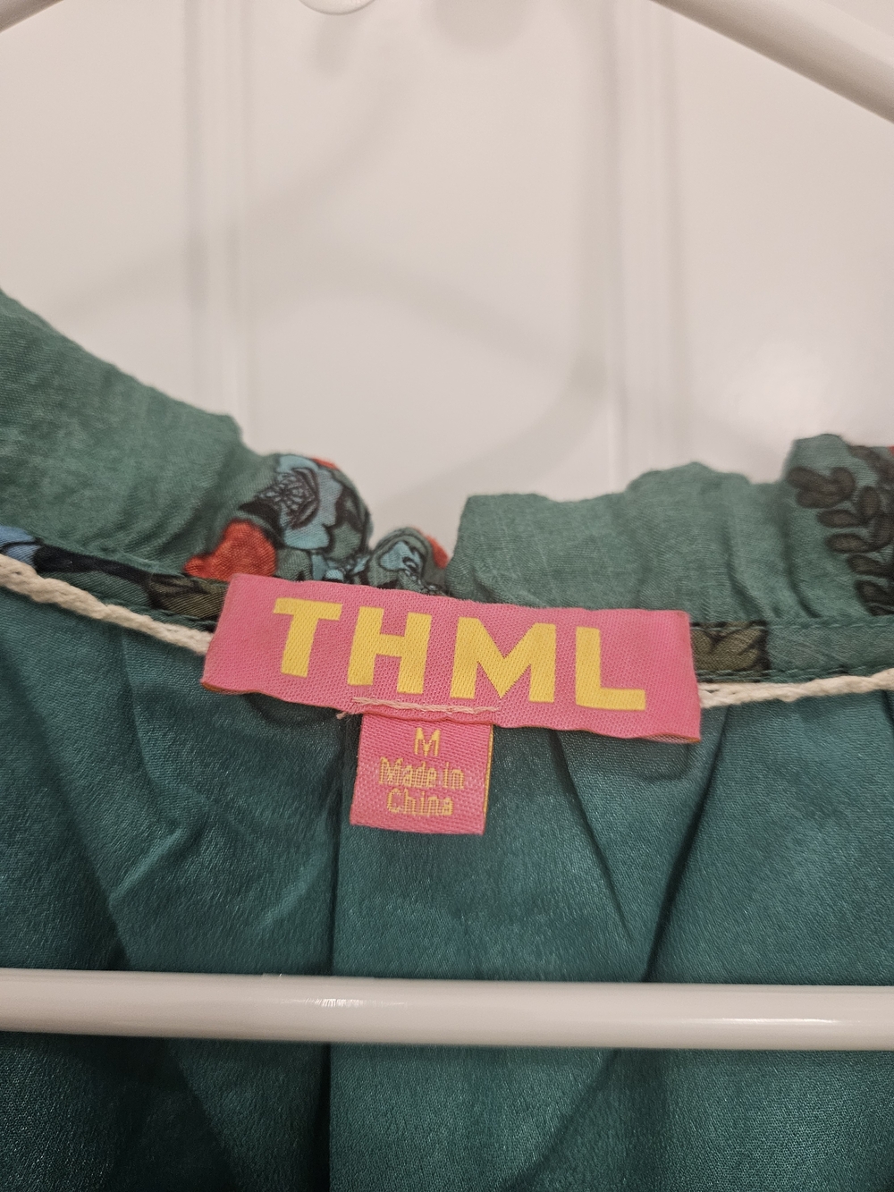 THML Green Floral Maxi Dress with Orange & Blue Accents - Picture 2 of 3